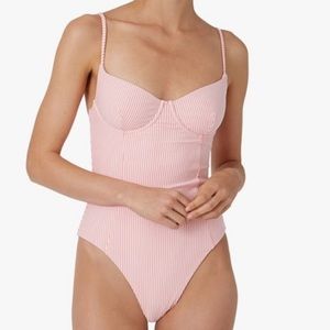 Onia Isabella high leg seersucker one piece Size L